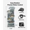 31.5" 5-Tier Rock Gray Outdoor Water Fountain with LED Lights Modern Bowl-Stacking Fiberglass